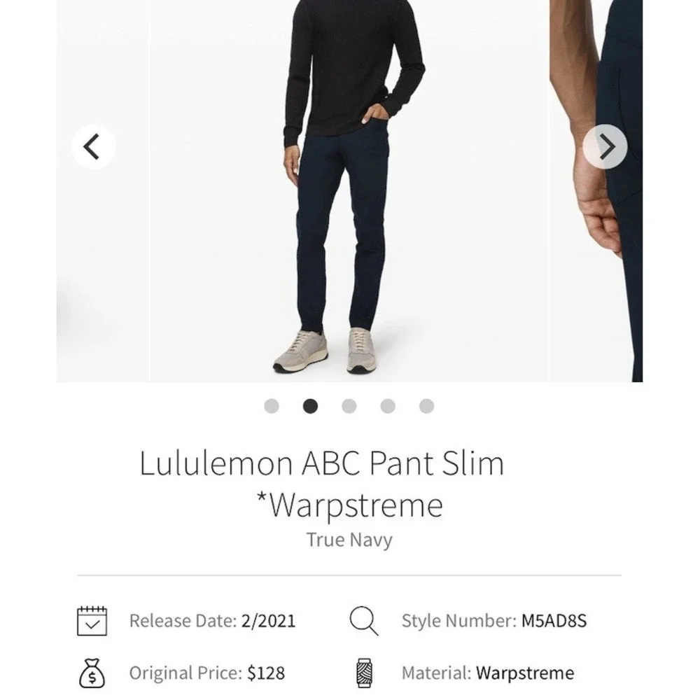 Lululemon ABC Pant Slim 32 x 28 *Warpstreme True Navy M5AD8S